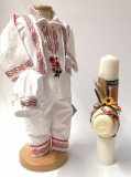 Set Costum National pentru baieti Raul 5: lumanare si costumas, Ie Traditionala