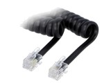 Cablu telefon spiralat &icirc;mpletit negru 5m