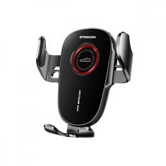 Suport Auto Telefon, Emeszon&reg;, ajustabil pe grila de ventilatie a masinii, eliberare automata, rotire 360, Piano Black 9, negru