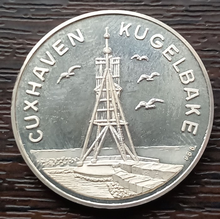 (A750) MEDALIE ARGINT GERMANIA - CUXHAVEN KUGELBAKE, PROOF, 11 GRAME, ARGINT 986