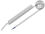 Cablu: spiralat 2x0,35mm2 neecranat PUR alb 300V 1,5m 6m