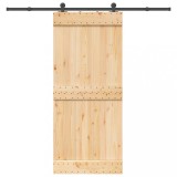 Ușă glisantă cu set feronerie, 90x210 cm, lemn masiv de pin
