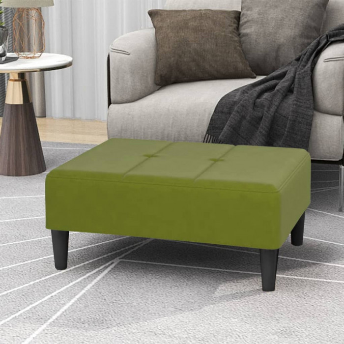 vidaXL Taburet, verde deschis, 78x56x32 cm, catifea