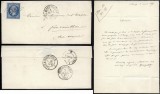 France 1867 Cover + Content La Fert&eacute;-Gaucher to Fontainebleau Railroad D.619