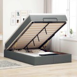 vidaXL Cadru pat otoman cu saltea țesătură gri &icirc;nchis 120x190 cm 3311093
