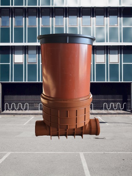 Camin Canalizare pentru inspectie DN315, coloana inaltare 1m, baza 1 intrare si 1 iesire dn110, capac pp 1.5t