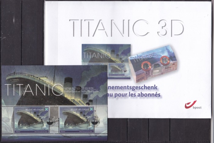 Belgia 2012 Titanic colita ( pachet complet) MNH