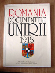 ROMANIA, DOCUMENTELE UNIRII- 1918, ALBUM MARE, editat de Arhivele Statului foto