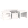 Set cutii de gradina, 4 piese, alb, lemn masiv de pin
