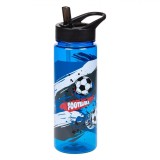 Sticlă Apă Copii, Flip Top, Model Fotbal, Culoare Bleu, Capacitate 0,65L, Oem