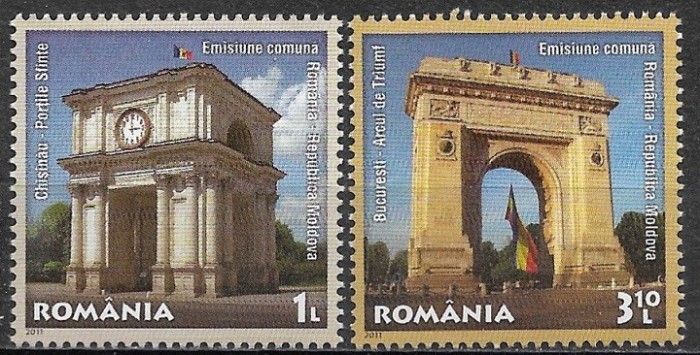 C4786 - Romania 2011 - Emisiune comuna Rpmania-Moldova,2v.serie completa MNH