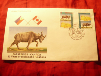 FDC Filipine 1999 Fauna / 50 Ani relatii Filipine- Canada foto