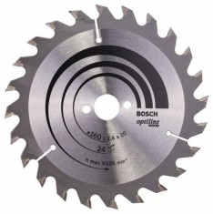 Bosch Panza ferastrau circular Optiline Wood, 160x20x2.6mm, 24T, reductie 16mm ProAdvanced PowerfulTools