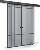 Usa culisanta Boss &reg; Duo Black model Event negru, 90+90x215 cm, sticla gri securizata, glisanta in ambele directii, Modern Glass Art