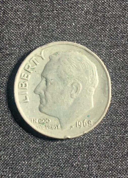 Moneda One Dime 1968 USA