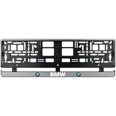 Set 2 bucati, suport numar inmatriculare argintiu BMW foto