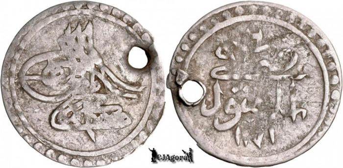 1763 (1171AH 6), AR Para - Mustafa al III-lea - Islambul - Imperiul Otoman