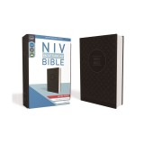 NIV, Value Thinline Bible, Large Print, Imitation Leather, Gray/Black