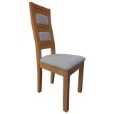 Scaun de living si bucatarie, lemn masiv fag, Eusebio, tapitat cu stofa, 120 kg, 101x44x45cm, Fag