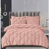 Lenjerie pat dublu cu pliuri,bumbac finet,6 piese,roz-A759