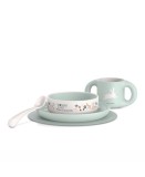 Set pentru Masa Suavinex Go Natural Albastru +6 Luni Vesela Copii Antiderapant BPA Free