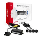 Set senzori de parcare AMiO 22 mm negri, 12V, pentru camera si display LCD