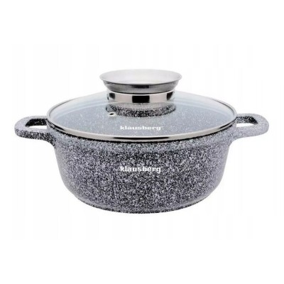 Cratita din aluminiu turnat cu strat de ceramica, marmorat, 1.3L, 16cm, Klausberg foto