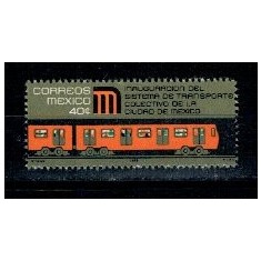 Mexic 1969 - Metroul din Mexico City, tren, neuzat