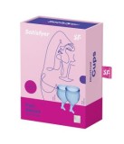 Cupa menstruala, Satisfyer Feel Secure, culoare albastru, 1 cutie x 2 buc