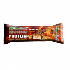 Baton energizant DELICIOUS, FARA ZAHAR, DUBLU CARAMEL SI ALUNE 60g NATURE TECH