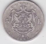 ROMANIA 5 LEI 1881 DOMNUL