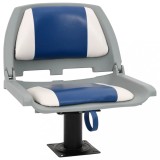 Cumpara ieftin Set scaun pliabil pentru barca, albastru si alb, 48x51x41 cm