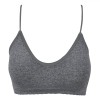 Bustieră Fitness Seamless, Bretele Subțiri, Gri Melanj, Mărime Unică, Pernuțe Detașabile, Oem