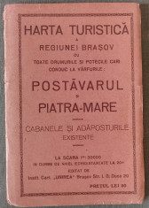 Harta Postavarul-Piatra Mare (Touring Clubul Rom&amp;acirc;niei, 1933) foto