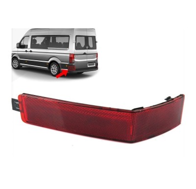 Catadioptru reflectorizant spate MAN TGE, 11.2016-, VW CRAFTER, 02.2017-, partea stanga, rosu, foto