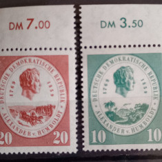 Germania DDR 1959 lA. Von Humboldt, naturalist și savant serie 2. nestampilata