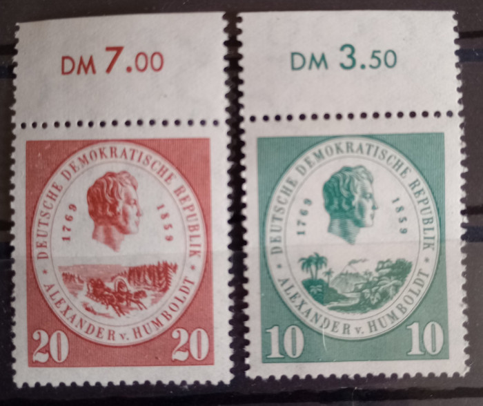 Germania DDR 1959 lA. Von Humboldt, naturalist și savant serie 2. nestampilata