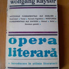 OPERA LITERARA - WOLFGANG KAYSER