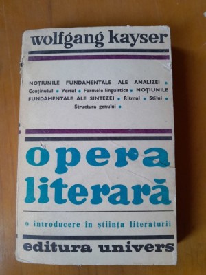 OPERA LITERARA - WOLFGANG KAYSER foto