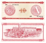 Cuba 10 Pesos Exchange Cerificate Seria A UNC