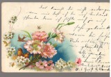 CPIB 23943 - CARTE POSTALA - FELICITARE - FLORI, GERMANIA, CIRCULATA, 1902, STAMPILA, TIMBRU