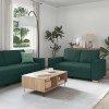 Set Canapele vidaXL 2/3 Locuri, Verde &Icirc;nchis, Textil, Cadru Lemn/Metal, Confortabile, Living/Birou