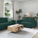 vidaXL Set de canapele cu perne, 2 piese, verde &icirc;nchis, textil