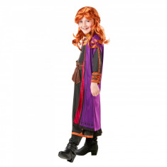 Set costum Disney Deluxe Anna si peruca, Regatul de ghea?a 2, Frozen 2, marime M, 5 - 6 ani foto