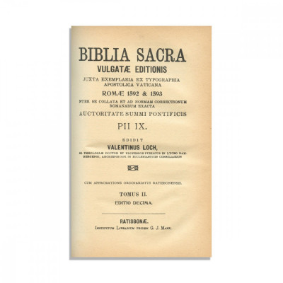 Biblia Sacra Vulgatae Editionis, două tomuri colligate foto