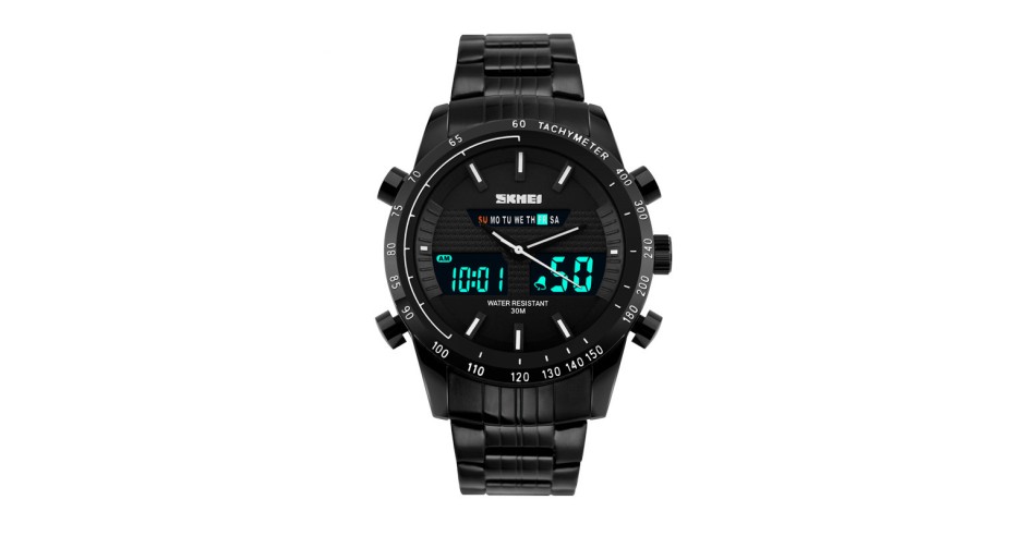 Ceas de barbati Army SKMEI 1131 Dual Time analog si digital, Cronograf ...