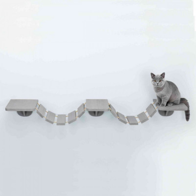 Scara pentru Pisici, Montaj pe Perete, 150 - 30 cm, Taupe, 49930 foto