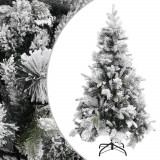 VidaXL Brad de Crăciun cu zăpadă &amp; conuri, 195 cm, PVC&amp;PE