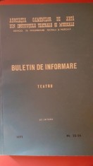 Buletin de informare TEATRU nr. 25-26-Uz intern 1971