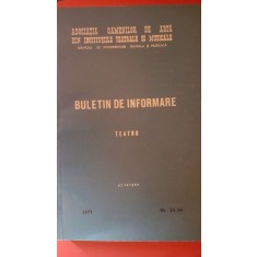 Buletin de informare TEATRU nr. 25-26-Uz intern 1971